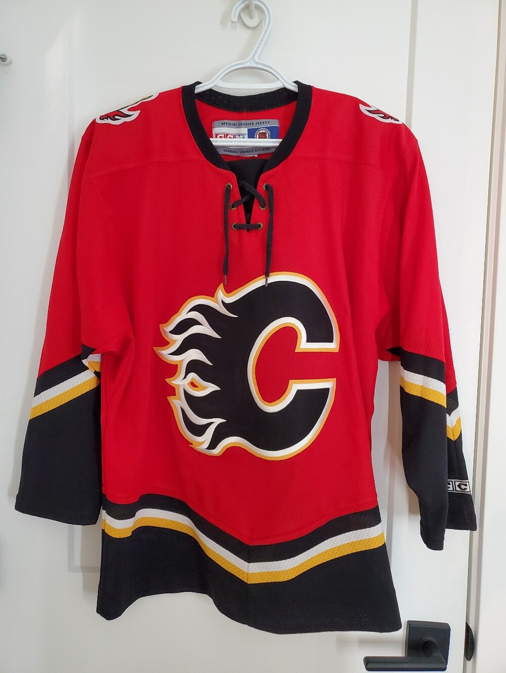 Calgary Flames CCM Lace Up Jersey